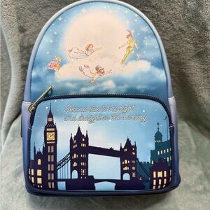 Loungefly Disney Peter Pan Second Star Glow in the Dark Mini Backpack NWT